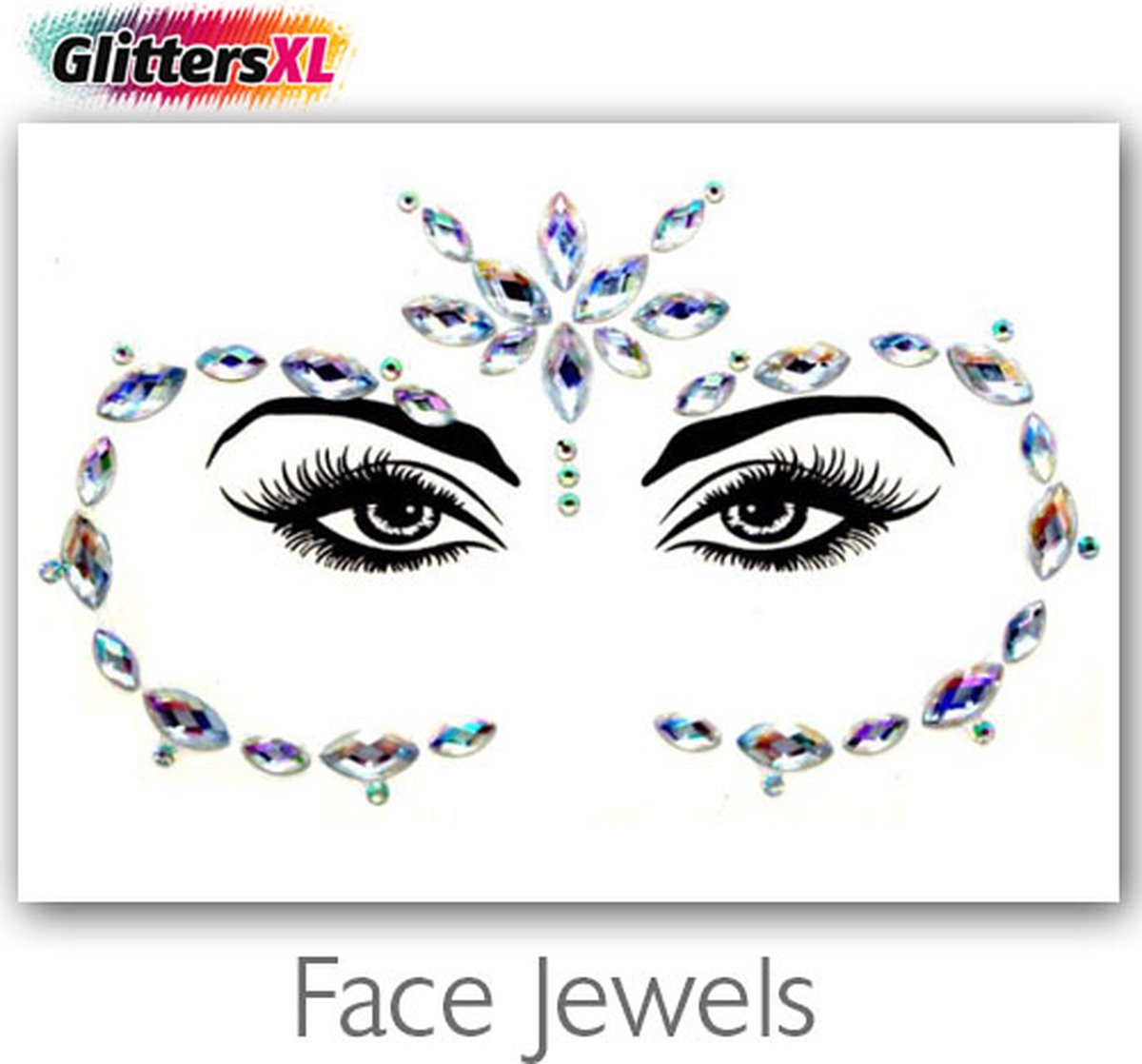 GlittersXL - Festival Diamant Face Jewels (Zilver) [Dots Strass Steentjes met zelfklevend Plaklaag - Sticker Diamantjes voor Lichaam en Gezicht - Festival tattoo set outfit diamand glitter - Juwelen Face Glitterstiften tattoos kinderen]